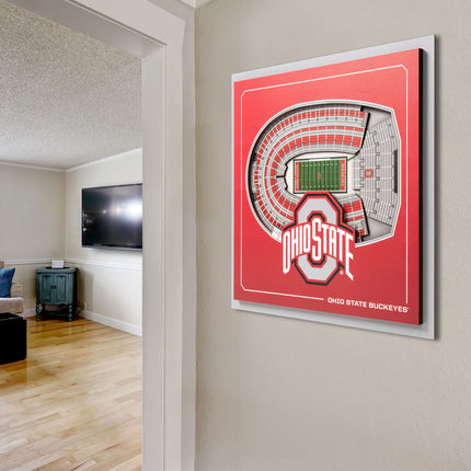Ohio State Buckeyes 3D StadiumView Wall Art 12x12