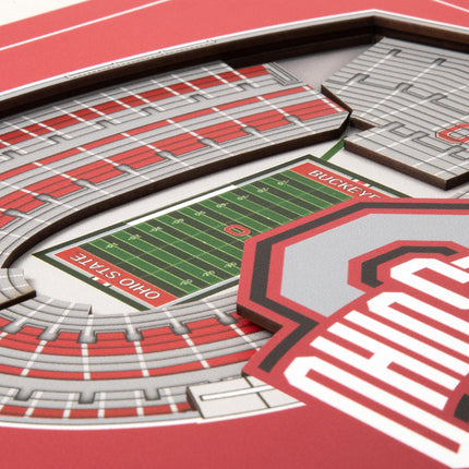 Ohio State Buckeyes 3D StadiumView Wall Art 12x12