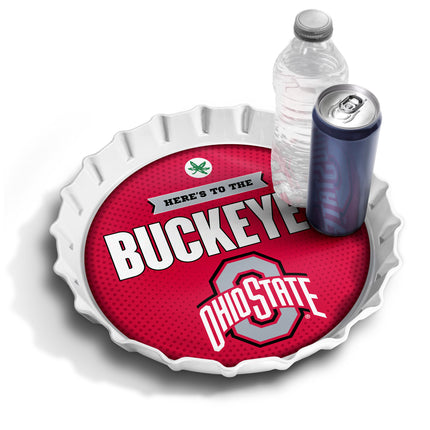 Ohio State Buckeyes Bottle Cap Serving Tray