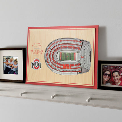 Ohio State Buckeyes 5-Layer 3D StadiumView Wall Art