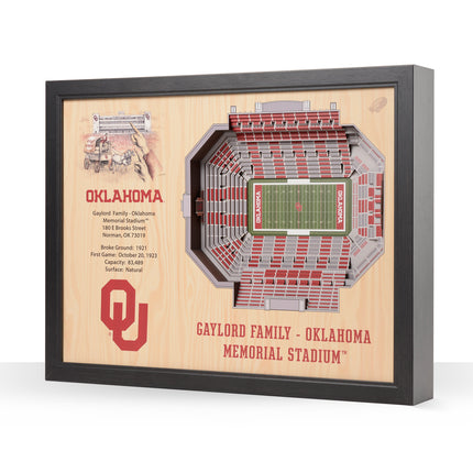 Oklahoma Sooners 25-Layer StadiumViews 3D Wall Art