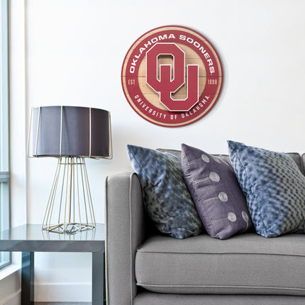 Oklahoma Sooners 3DX Circle Backer Wall Art