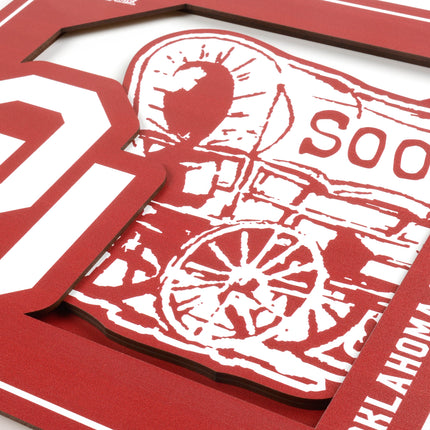 Oklahoma Sooners 3D Logo Series Wall Art - 12x12