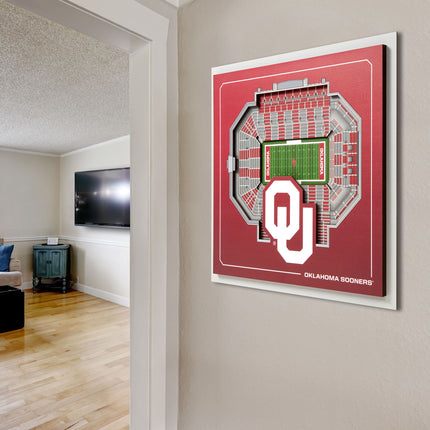 Oklahoma Sooners 3D StadiumView Wall Art 12x12