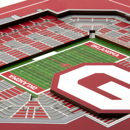 Oklahoma Sooners 3D StadiumView Wall Art 12x12