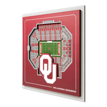 Oklahoma Sooners 3D StadiumView Wall Art 12x12