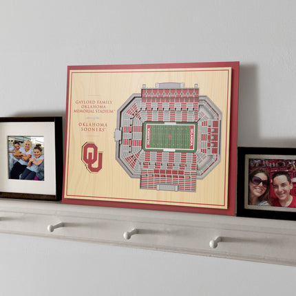 Oklahoma Sooners 5-Layer 3D StadiumView Wall Art
