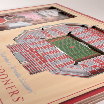 Oklahoma Sooners 3D StadiumView Picture Frame