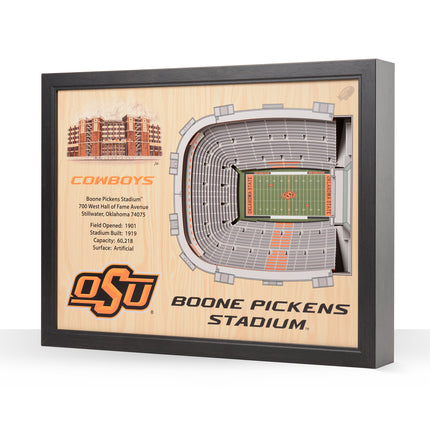 Oklahoma State Cowboys 25-Layer StadiumViews 3D Wall Art
