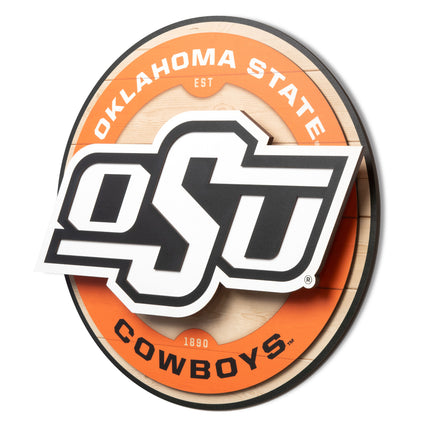 Oklahoma State Cowboys 3DX Circle Backer Wall Art