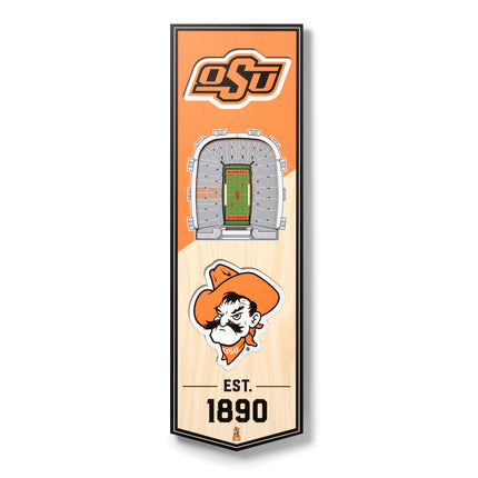 Oklahoma State Cowboys 3D Stadium 6x19 Banners