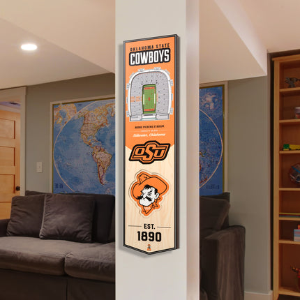 Oklahoma State Cowboys 8x32 3D Stadium Banner