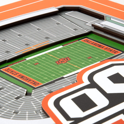 Oklahoma State Cowboys 3D StadiumView Wall Art 12x12