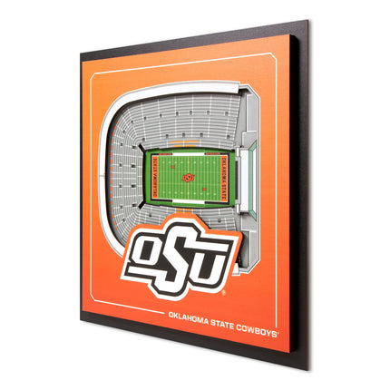 Oklahoma State Cowboys 3D StadiumView Wall Art 12x12