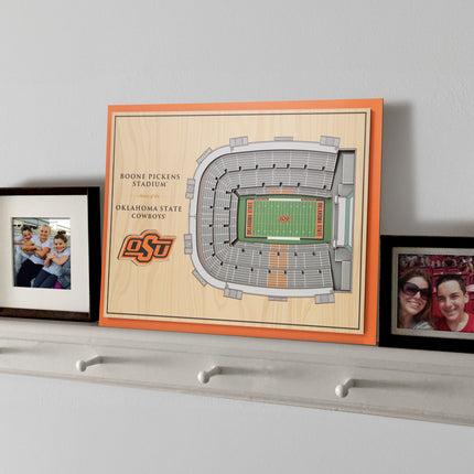 Oklahoma State Cowboys 5-Layer 3D StadiumView Wall Art