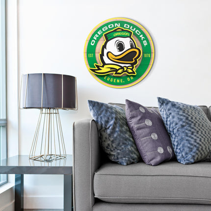 Oregon Ducks 3DX Circle Backer Wall Art