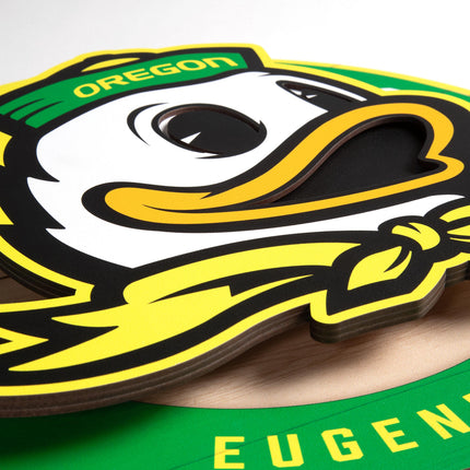 Oregon Ducks 3DX Circle Backer Wall Art