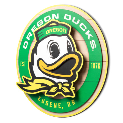 Oregon Ducks 3DX Circle Backer Wall Art