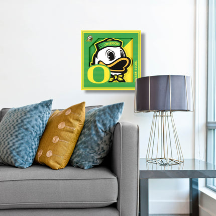 Oregon Ducks 3D Logo Series Wall Art - 12x12