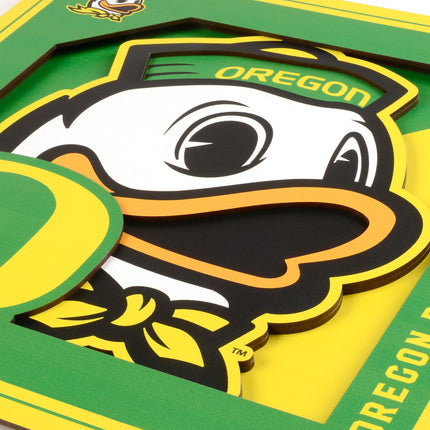 Oregon Ducks 3D Logo Series Wall Art - 12x12