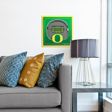 Oregon Ducks 3D StadiumView Wall Art 12x12