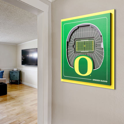 Oregon Ducks 3D StadiumView Wall Art 12x12