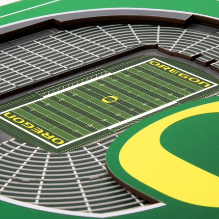 Oregon Ducks 3D StadiumView Wall Art 12x12