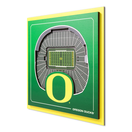 Oregon Ducks 3D StadiumView Wall Art 12x12