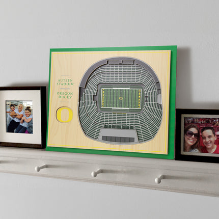 Oregon Ducks 5-Layer 3D StadiumView Wall Art