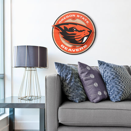 Oregon State Beavers 3DX Circle Backer Wall Art