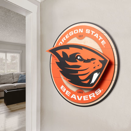 Oregon State Beavers 3DX Circle Backer Wall Art