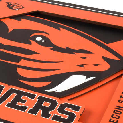 Oregon State Beavers 3D Logo Series Wall Art - 12x12