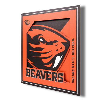 Oregon State Beavers 3D Logo Series Wall Art - 12x12