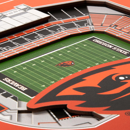 Oregon State Beavers 3D StadiumView Wall Art 12x12