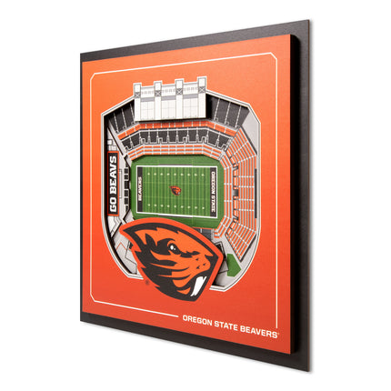 Oregon State Beavers 3D StadiumView Wall Art 12x12