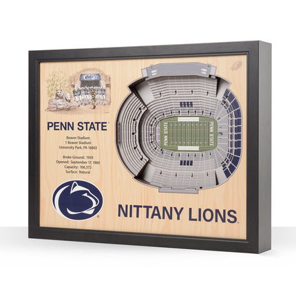 Penn State Nittany Lions 25-Layer StadiumViews 3D Wall Art