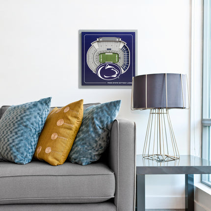 Penn State Nittany Lions 3D StadiumView Wall Art 12x12