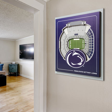 Penn State Nittany Lions 3D StadiumView Wall Art 12x12