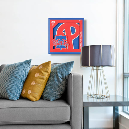 Philadelphia Phillies 3D Logo Series Wall Art - 12x12