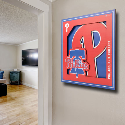 Philadelphia Phillies 3D Logo Series Wall Art - 12x12
