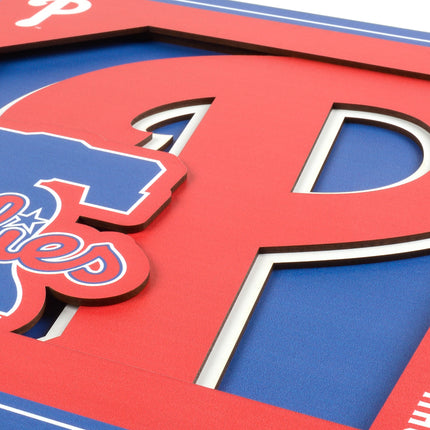 Philadelphia Phillies 3D Logo Series Wall Art - 12x12