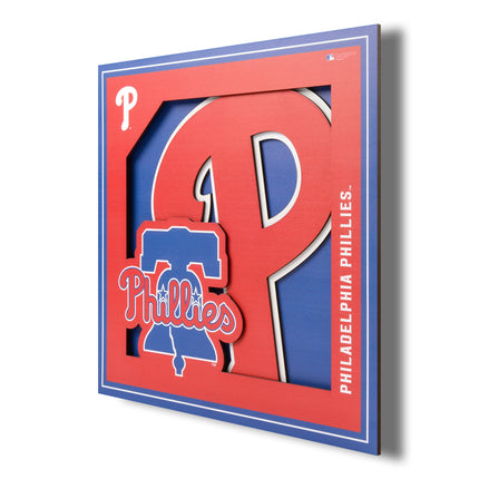Philadelphia Phillies 3D Logo Series Wall Art - 12x12