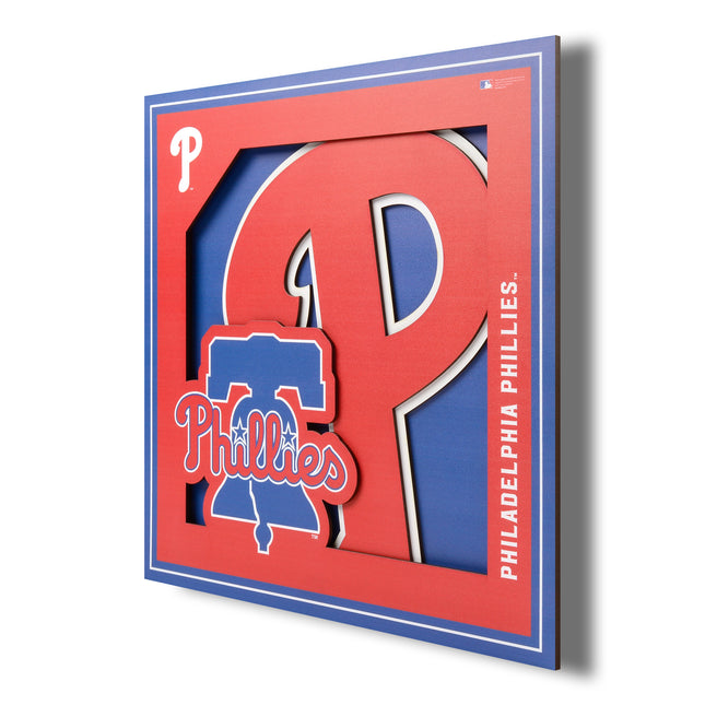 Philadelphia Phillies 3D Logo Series Wall Art - 12x12
