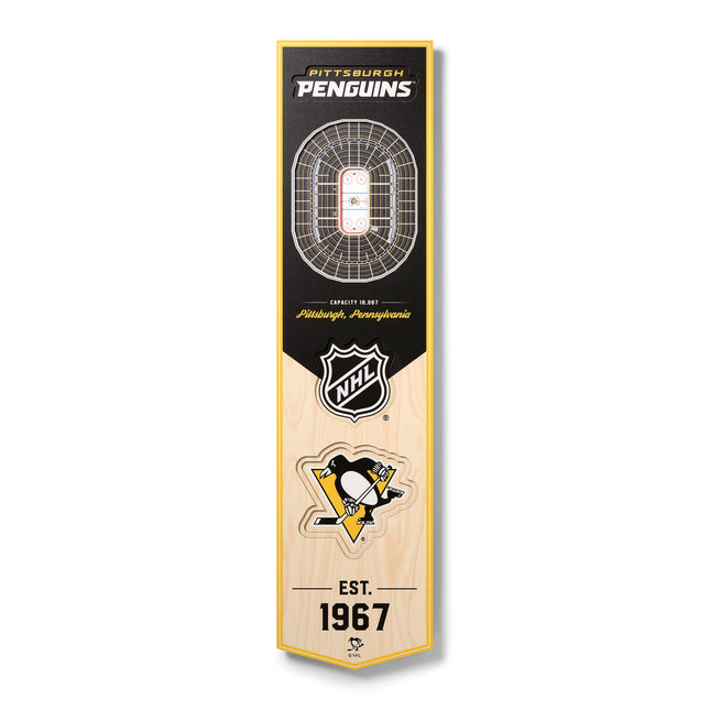 Pittsburgh Penguins 8x32 3D Stadium Banner