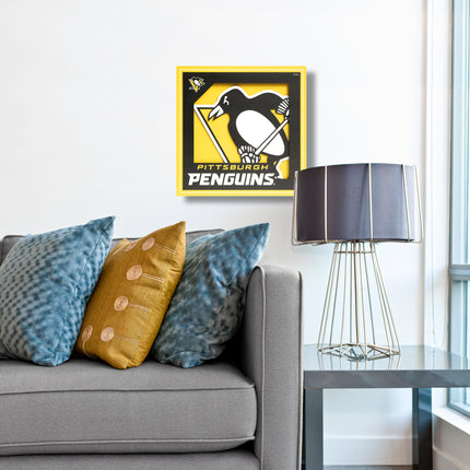 Pittsburgh Penguins 3D Logo Series Wall Art - 12x12
