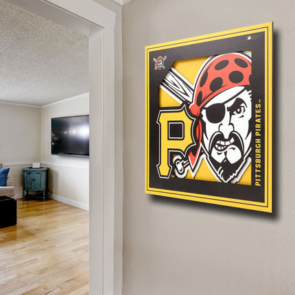 Pittsburgh Pirates 3D Logo Series Wall Art - 12x12