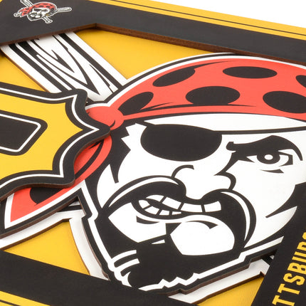 Pittsburgh Pirates 3D Logo Series Wall Art - 12x12