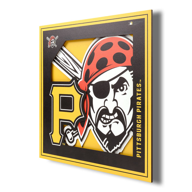 Pittsburgh Pirates 3D Logo Series Wall Art - 12x12