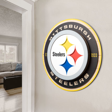 Pittsburgh Steelers 3DX Circle Backer Wall Art