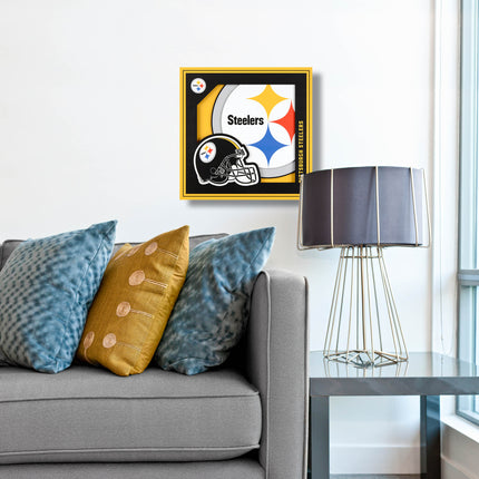 Pittsburgh Steelers 3D Logo Series Wall Art - 12x12